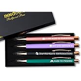 InnoBeta Farewell Gifts for Coworkers, Ballpoint Pen Set of 4, Coworker Leaving Goodbye gifts for women, Cool Funny New Job Presents for Birthday, Christmas - Friend - Gold