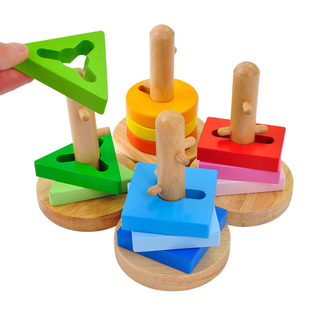 ACOOLTOY Giochi Incastro Costruzioni Puzzle Gioco Forme Incastri in Legno per Bambini