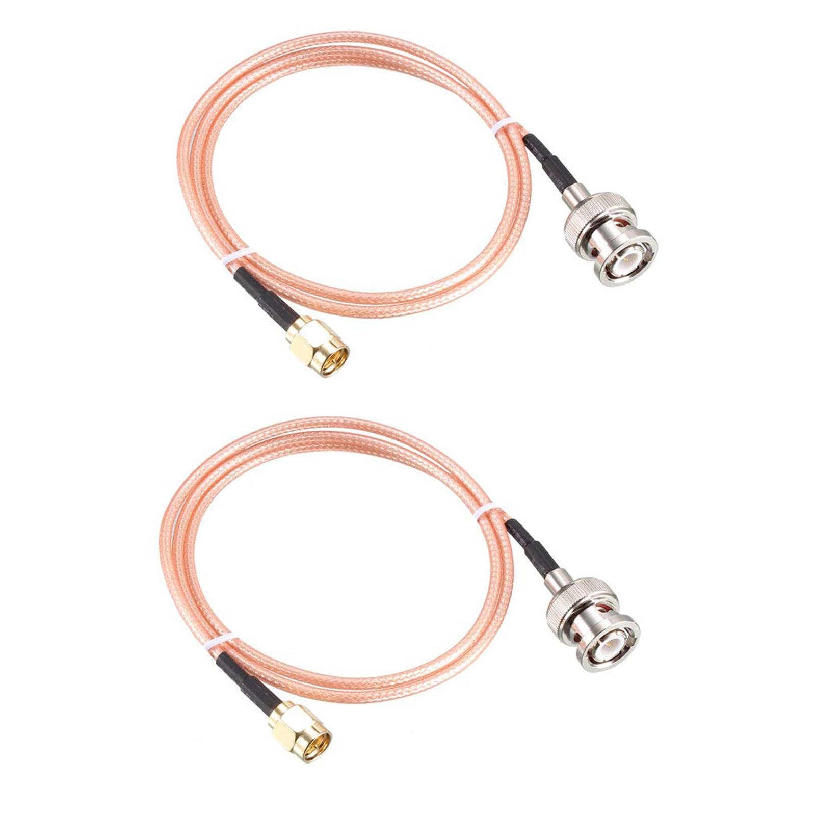 MACHSWON 2 PCS RG316 Coaxial Cable with BNC Male to SMA Male Connectors Low Loss Coax Cable 50 Ohm 2 Ft For CCTV,DVR,Camera,Video Signals