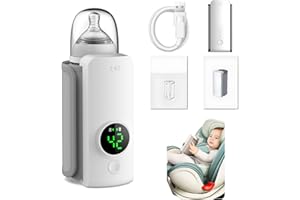 Portable Bottle Warmer,6000mAh Battery Powered Portable Milk Warmer for Travel,Constant Temperature Control, Fast Heating