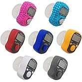AFUNTA 7 Pcs Finger Counters - 5 Digital LED Electronic Finger Counter, Mechanical Manual Clicker Number Lap Tracker Counter 