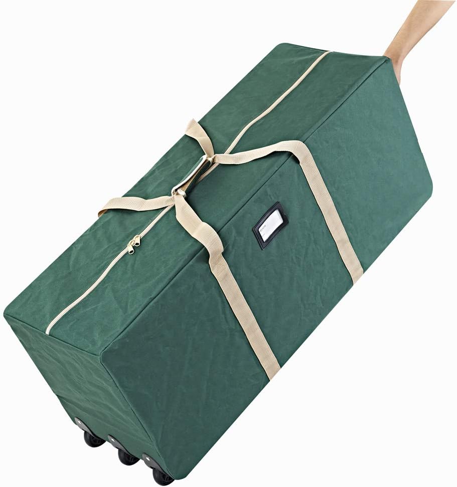 ProPik Xmas Rolling Tree Storage Bag, Fits Up to 9 ft. Tall Disassembled Holiday Tree, 25" X 20" X 60"