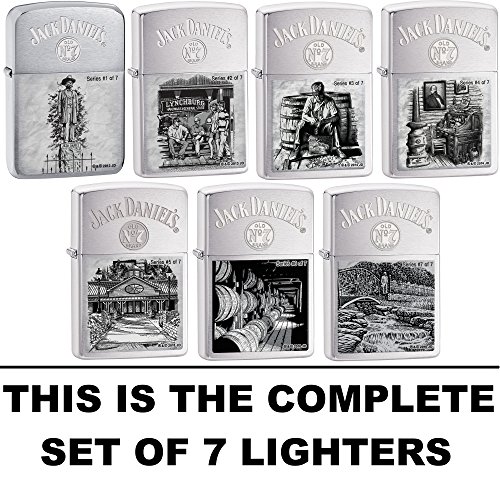 Zippo Limited Jack Daniel's Lynchburg 1,2,3,4,5,6,7 Complete Set ( Lighters)