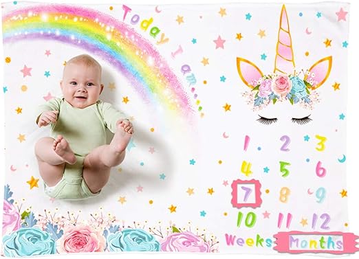 unicorn milestone blanket