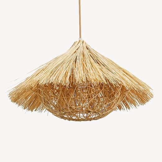 Lvhayon Kreative Bambus Kronleuchter Stroh Rattan Moderne Deckenleuchte