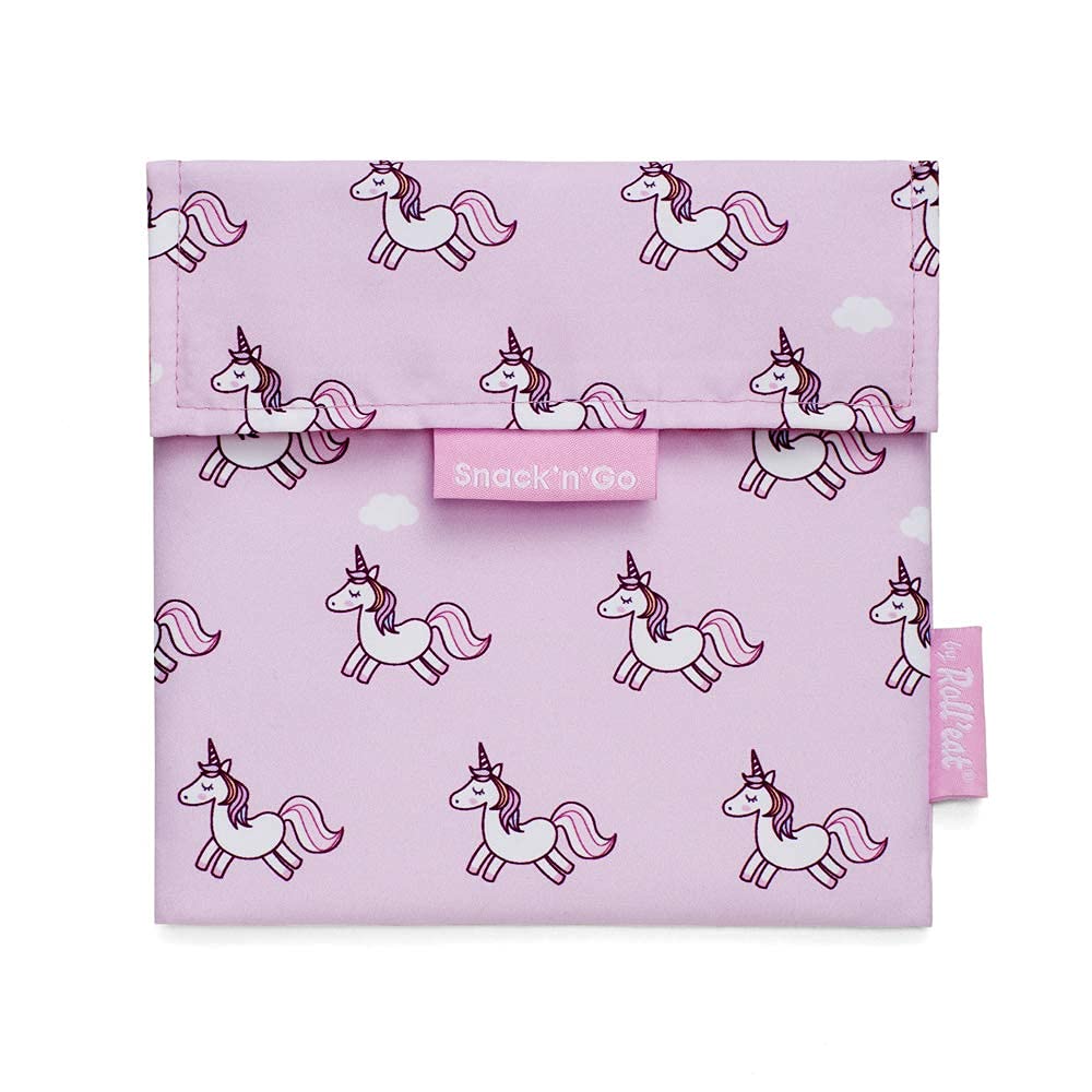Roll'eat ® - Snack'n'Go Animals | Kids Snack Bag, BPA Free Eco-Friendly Reusable Sandwich Packaging, Unicorns