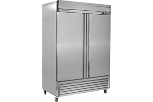 MAXX COLD MXSF-49FDHC 54-Inch-Wide Double Door Reach-In Freezer in Stainless Steel with 42.9 Cu Ft Storage, Bottom Mount
