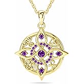 HOTIE 925 Sterling Silver Witch Knot Necklace with Moonstone – Wiccan Pagan Jewelry with Pentacle & Ankh Symbols – Spiritual Protection Amulet Pendant – Celtic Moonstone Necklace Gift for Women