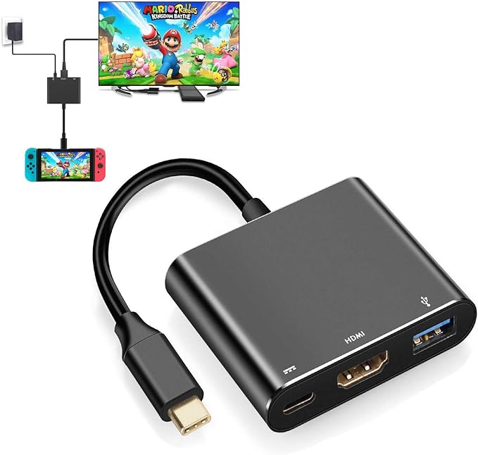 Amazon Com Hdmi Adapter For Nintendo Switch Usb C Charging Cable Switch Hdmi Adapter Support Any Type C Device Hub Adapter For Nintendo Switch Electronics
