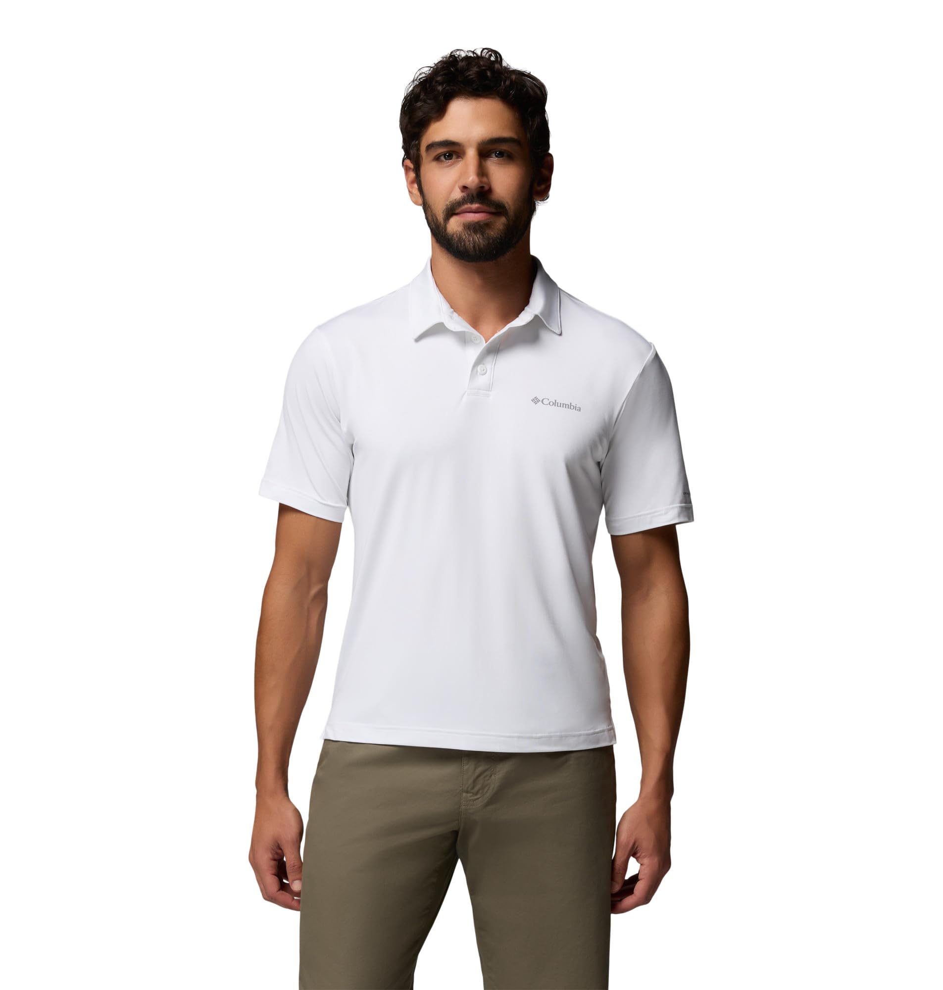 Columbia Men’s Parsons Point Polo, White/White, 1X