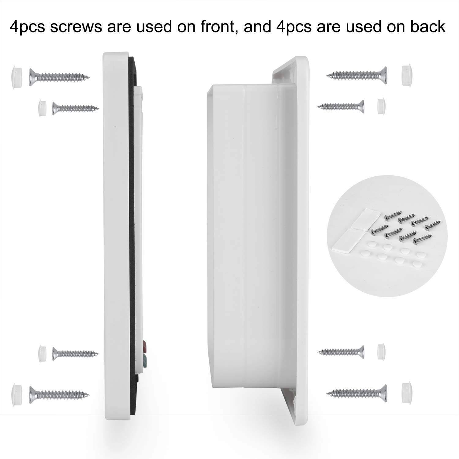 Depets Medium Cat Flap Door with 4 Way Lock (Outer Size 7.5" x 7.8"), Magnetic Pet Door Kit White, Weather-Resistant Cat Door for Cats & Doggy