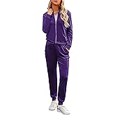 Marvmys Women's Velour Tracksuit Full Zip Up Sweatsuits Set 2 Piece Outfits Jogger Set