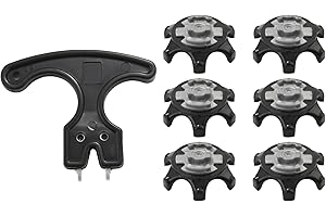 Exogio 30Pcs Golf Shoe Spikes, Anti-Skid Golf Spikes Replacement, Black Clamp Cleats Studs Replacement Plastic Comfort Durabi