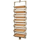 Shoe Rack 360&deg;Rotating Pull-Out Organizer for Closet Shoe Cabinet,Adjustable Height Retractable Metal Stackable Shoe Rack, Vertical Shelf Organizer for Small Bedroom Closet, Space Saving Storage, Blac