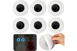 PETKNOWS 6 Pcs Giant Glowing in The Dark Googly Wiggle Eyes, 4 Inch Self Adhesive Luminous Sparkle Googly Eyes for Craft Wiggle Eye Stickers Large Sticky Eyes Handicrafts DIY Making