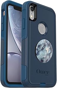 Bundle: OtterBox Commuter Series Case for iPhone XR - (BESBOKE Way) + PopSockets PopGrip - (Blue Marble)