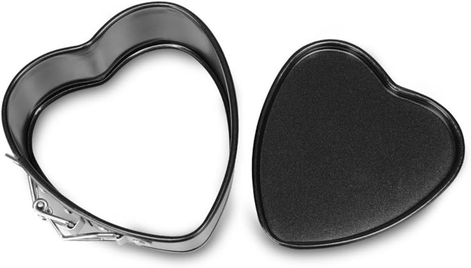 LUYANhapy9 Stainless Steel Cake Mold, 1 Pc Reusable Non-Stick Love Heart Shape Cake Pan Cheesecake Pan Tin DIY Cake Mold Baking Trey with Removable Bottom Black