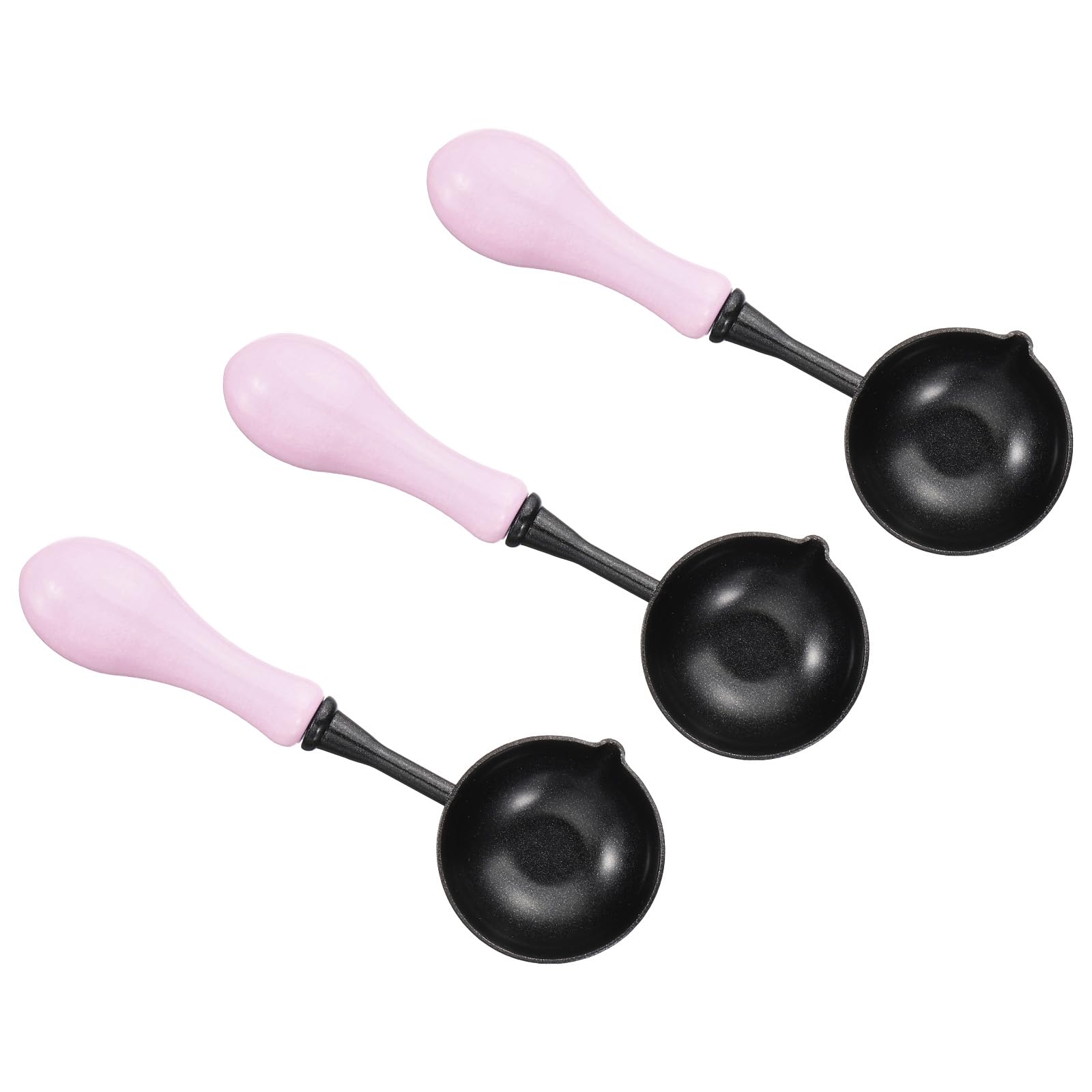 PATIKIL 4" Wax Seal Spoon, 3Pcs Wax Sealing Melting Spoon Painted Wooden Handle Wax Spoon for Wax Seal Stamp Envelope Art Craft Projects, Light Purple