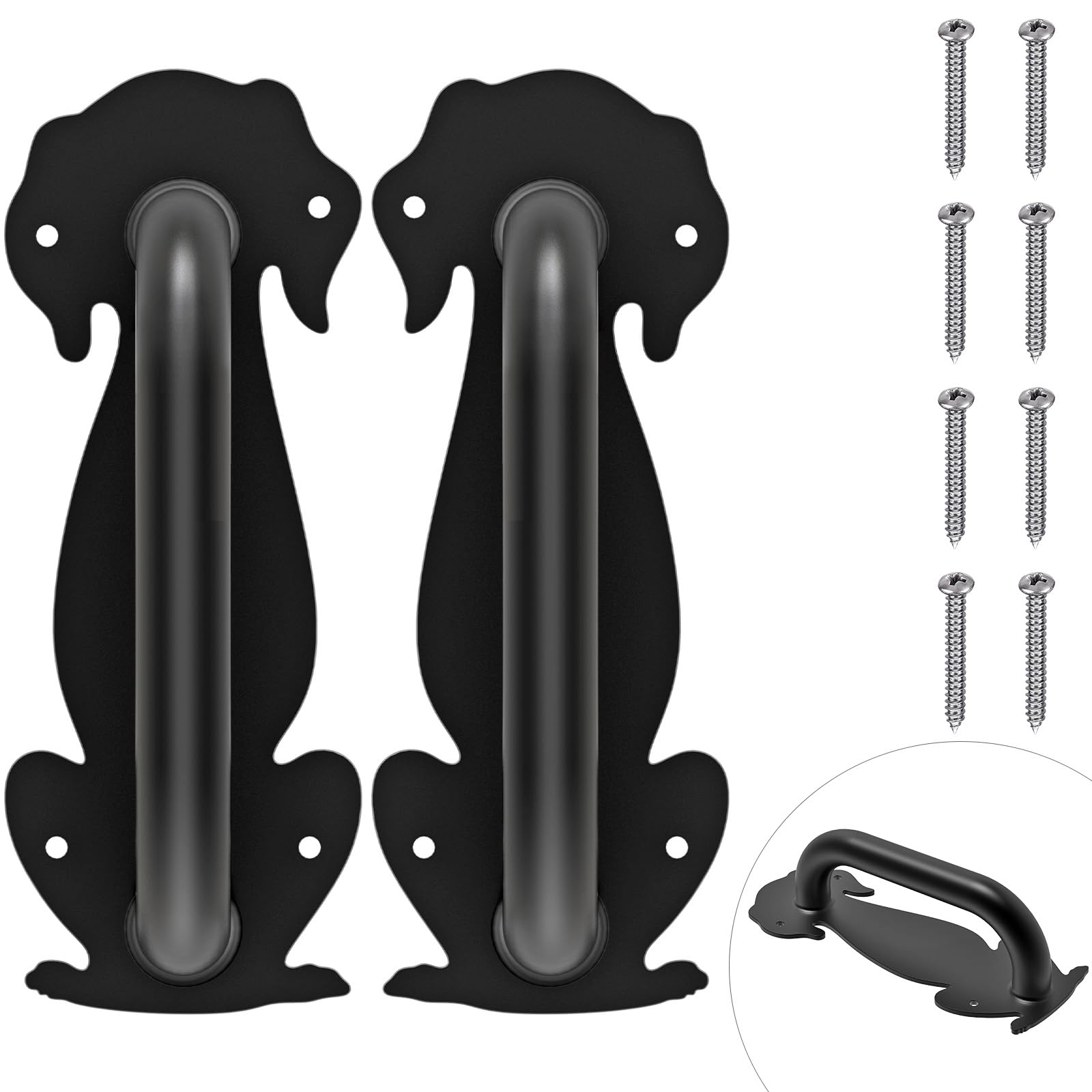 Lifeswell Pack of 2 Black Metal Kitchen Door Handles, 20 cm, Sliding Door Handle