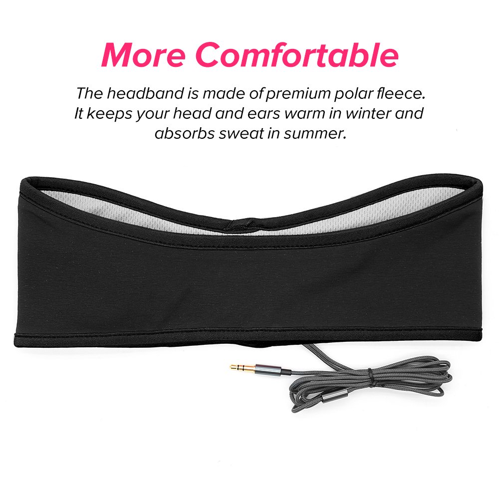 Sleep Mask Headphones, Ultra Thin Speakers, Muffler Noise Reduction Anti-Snoring Sleeping Headphones Multipurpose for Eye Masks and Headbands (black)