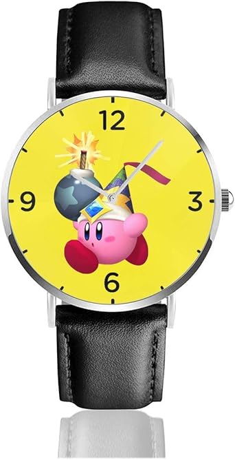 Fun Kirby Watch Relojes de Pulsera con Correa de Cuero PU ...