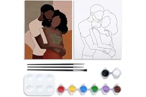 Nuberlic Canvas Painting Kit Pre Drawn Canvas for Painting for Adults Valentine‘s Day Gift Sip and Paint Party Supplies for Couples Love Theme Date Night 8x10inches