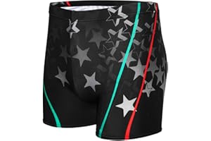 KANAV Men's Athletic Square Leg Swimsuit Jammers Durable Compression Swim Briefs Training Bathing Swimming Shorts