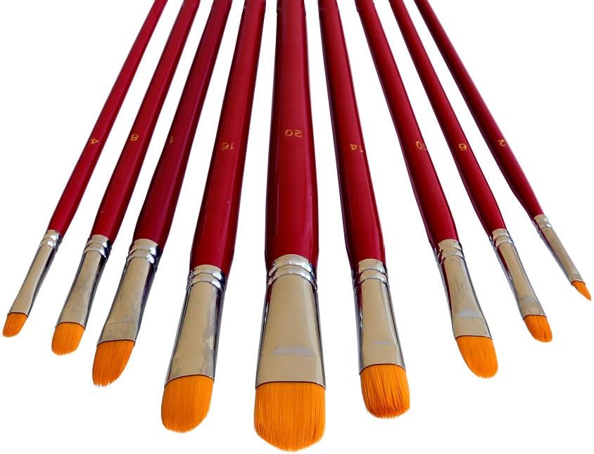 Set of 9&nbsp;artist brushes, cat's tongue brushes, tongue paint brushes, for painting with watercolours and acrylics
