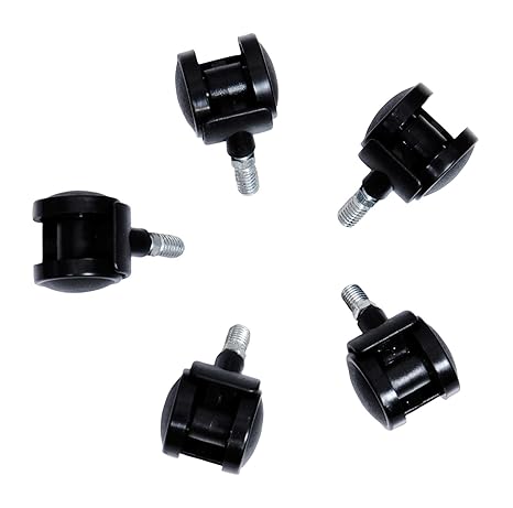 VHPL VCW004 Nylon and Plastic Casters Chair Wheels (Black, 5- Pieces)