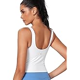 HeyNuts Zeal Bra Womens Scoop Neck Longline Sports Bras, U Back Workout Yoga Crop Tank Tops Padded A-D Cups *Updated Fit