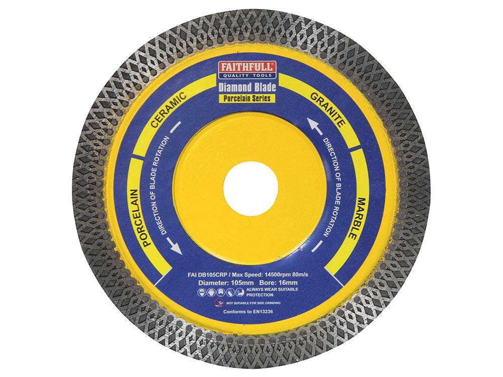 Faithfull FAIDB105CRP Porcelain, Ceramic and Granite Diamond Cutting Blade 105 mm (4 Inch)