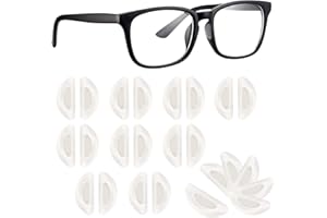 PUSNMI Eyeglass Nose Pads, Anti Slip Clear Nose Pads for Glasses 12 Pairs Adhesive Silicone Nose Bridge Pads Heighten Eyeglass Pads for Full Plastic Frames Glasses, Eyeglasses and Sunglasses