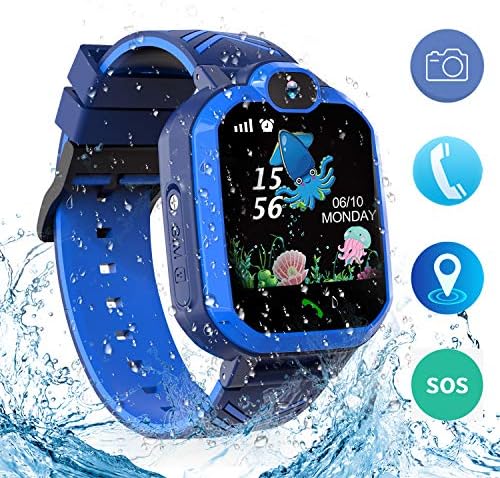 bohongde Kids Waterproof Smart Watch Phone,Smartwatch for Children‘s with Tracker Touch Screen SOS Camera Alarm Clock Games for 3-14 Years Old Boys Girls Students Birthday Gifts (Blue)