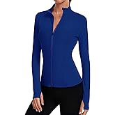 LOMON Women's Athletic Jackets Cropped Long Sleeve Workout Tops Yoga Zip Up Jackets Gym Tops Golf Shirts