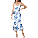 Milumia Women's Floral Cowl Neck Bodycon Maxi Dress Mesh Long Dresses Cocktail Party Fall 2025