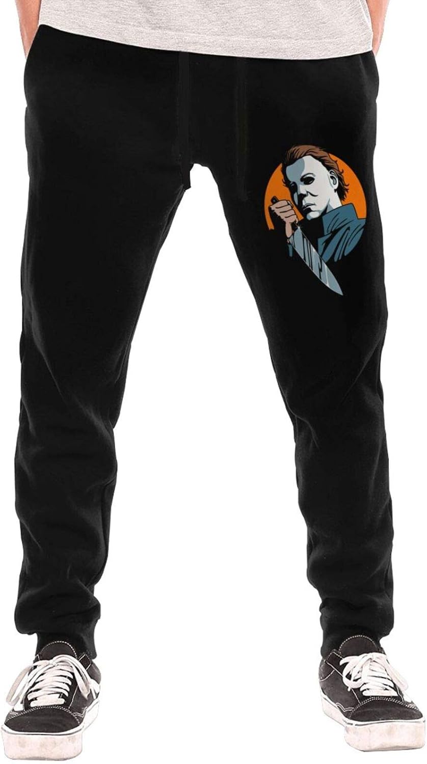 Michael Myers Mens Casual Fitness Long Pants Men's Long Pants Black at