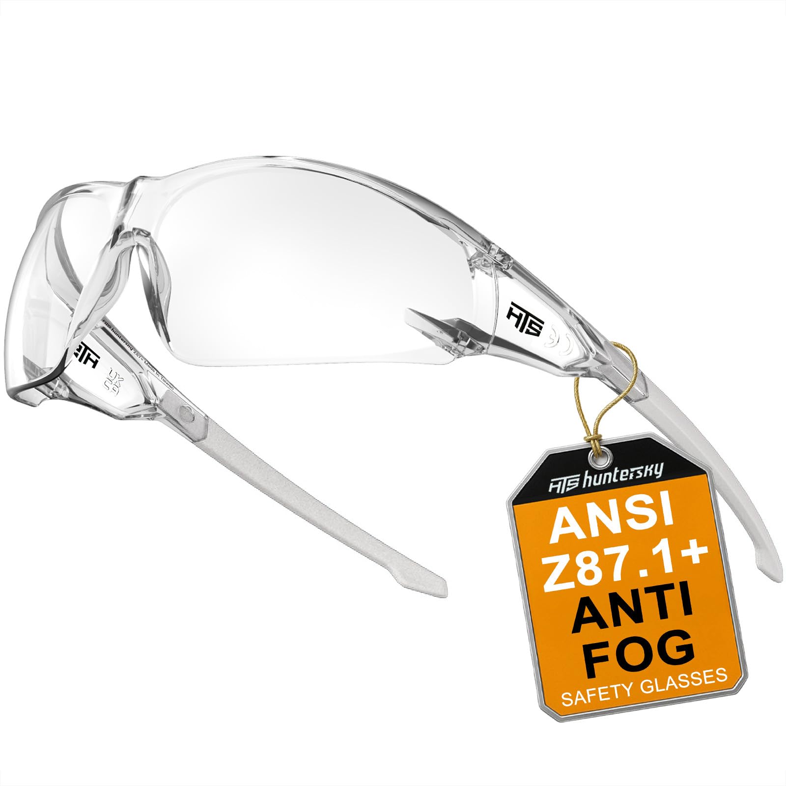 HTS HUNTERSKY S239 Protective Clear Grey Small Safety Glasses Ladies Men protecting eyes from wind dust pickleball bike riding cycling running anti pollen