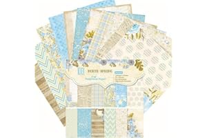 1Pc North Spring Scrapbook Paper Pad 6x6, Assorted Pattern Decoupage Cardstock Paper, Single-Sided Vintage Scrapbooking DIY D