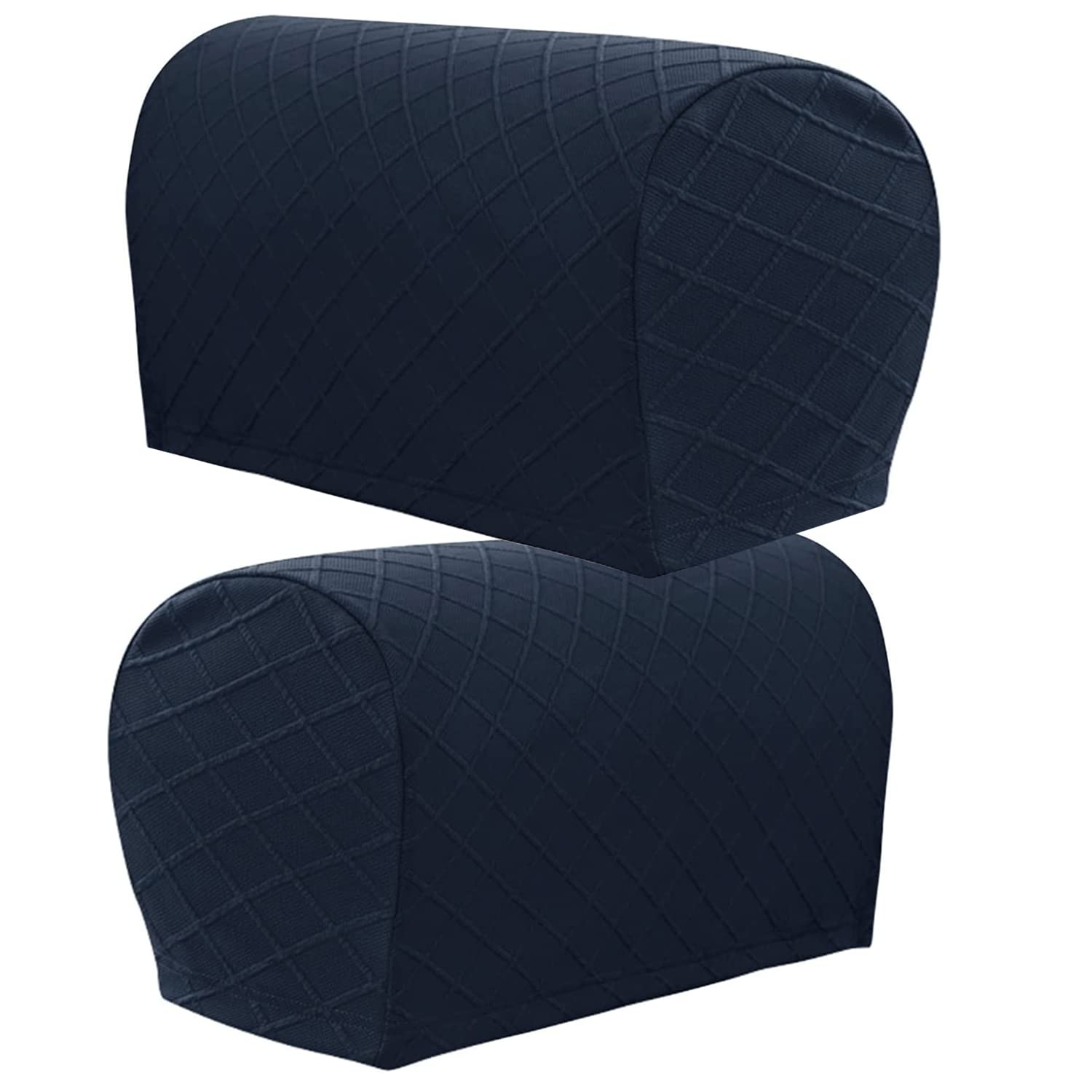 XIEHUZA 1Pair Armrest Chair Covers, Diamond pattern Arm Rest Covers Set Stretch Couch Arm Covers Anti-Slip Washable Sofa Chair Arm Covers Anti-Scratch Furniture Slipcovers for Couches (Navy)