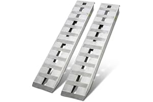 84"x 15" Aluminum Trailer Ramps, 2 Packs Heavy-Duty 6000 Lbs Universal Loading Ramp with Top Hook Attaching End, Aluminum Loa