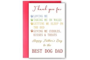 Ziwenhu Funny Father's Day Card, Best Dog Dad, Dog Dad Card, Pawther's Day Card, Happy Father’s Day Thank You Card for Dog Dad, Fathers Day Idea, Dog Dad Gifts From Dog