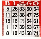 1 on Red Bingo Paper Cards - 500 cards per pack