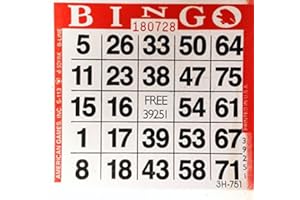 AMERICAN GAMES 1 on Red Bingo Paper Cards - 500 Cards per Pack