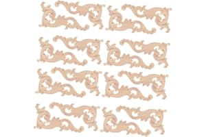 jojofuny 16 pcs Furniture Decals Cabinet Applique Furniture onlays Wall Applique Retro Home Decor Wood