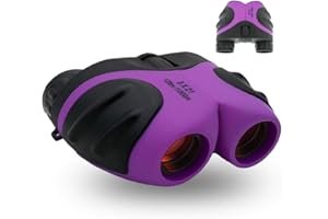 mom&myaboys 8x21 Compact Shock Proof Kids Binoculars for Kid Gifts - Best Boys and Girls Toys (Purple)