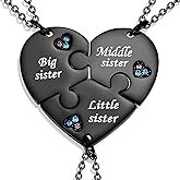 Yonhon Sister Necklace Stainless Steel Matching Keychain for 3