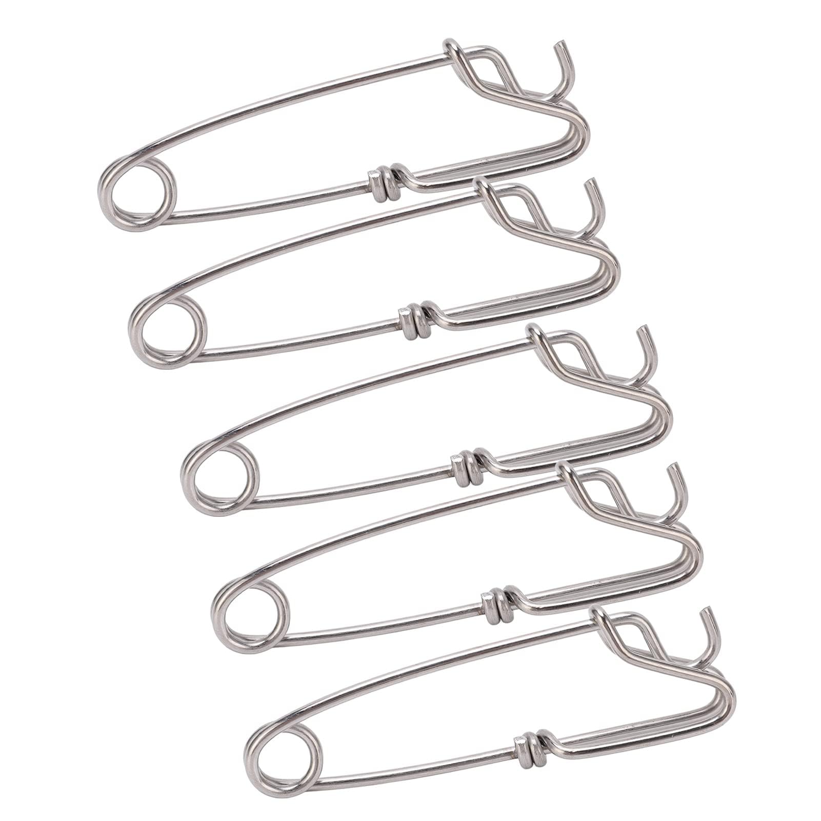 Alomejor Long Line Clips Snap 5PCS Stainless Steel Longline Branch Hanger Snap Swivels Float Line Tuna Clip (3.0 * 110MM)