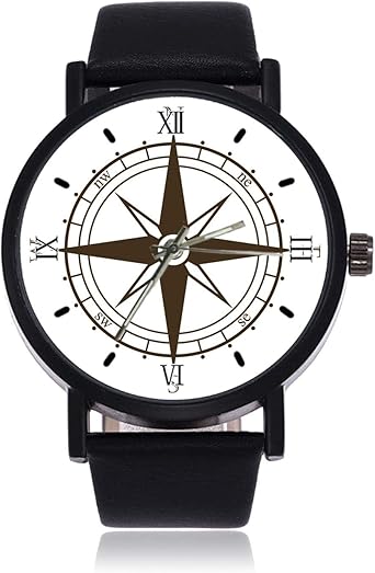 Reloj de pulsera analógico de cuarzo con diseño de brújula ...