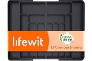 Lifewit Large Silverware Drawer Organizer, Expandable to 36 Inches Wide, BPA Free Plastic Utensil Tray for Kitchen, Adjustabl