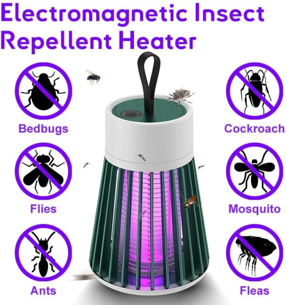MozzGuard Mosquito Zapper, 2026 Moskito Lampe,Tragbar Mosquito Killer Lampe, Insektenvernichter Elektrisch Mit USB-Kabel,Mückenlampe für Drinnen DraußenInsektenvernichter Schlafzimmer (Grey) 8